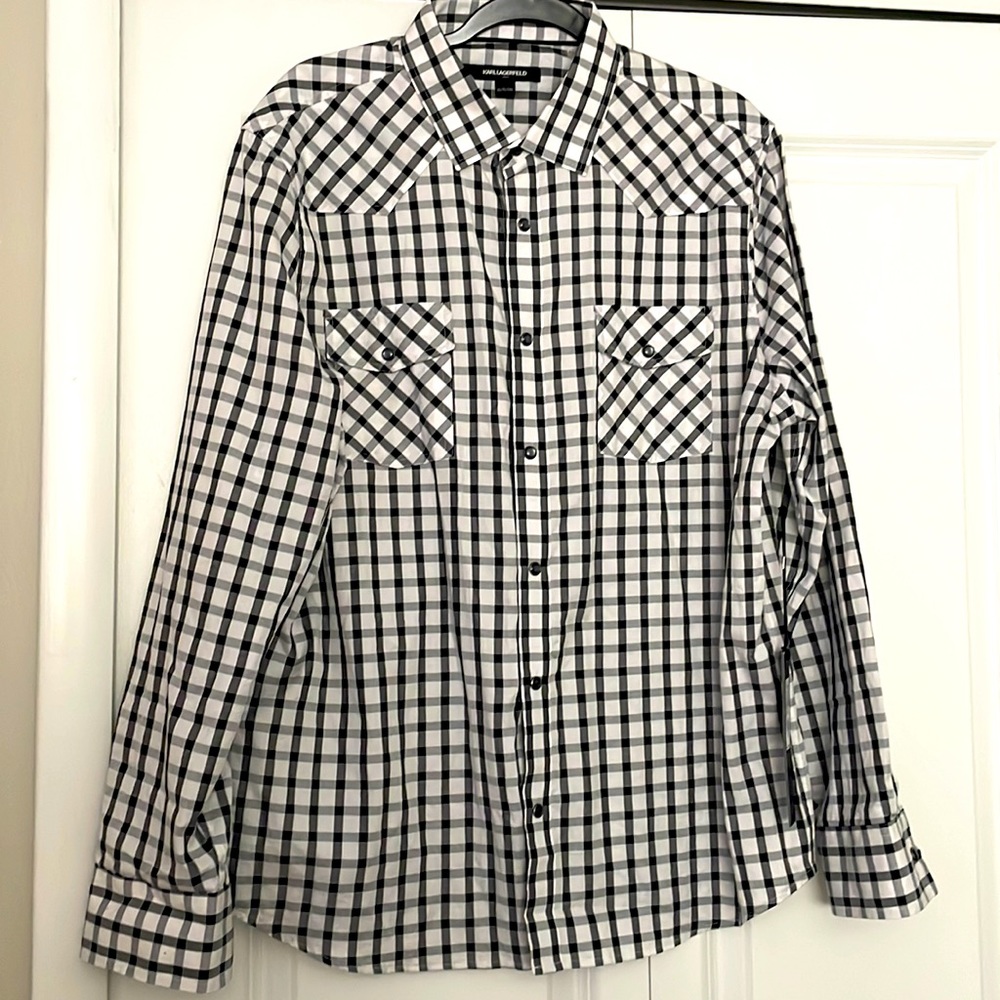 Karl Lagerfeld Paris snap button down shirt XL